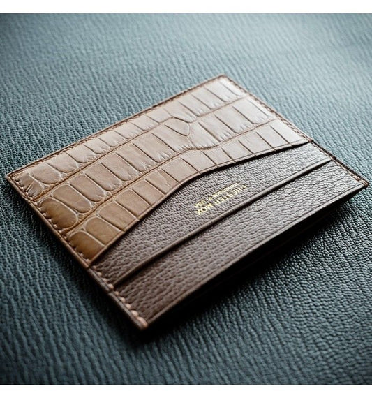 Leather Access Card Holder – Handmade Leather & Wood Accessory by Daniel Frantzen