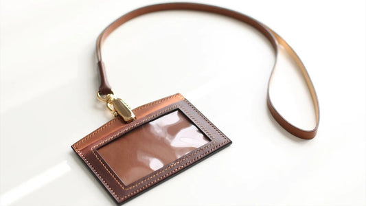 Leather ID Holder with Lanyard – Handmade Leather & Wood Accessory by Daniel Frantzen